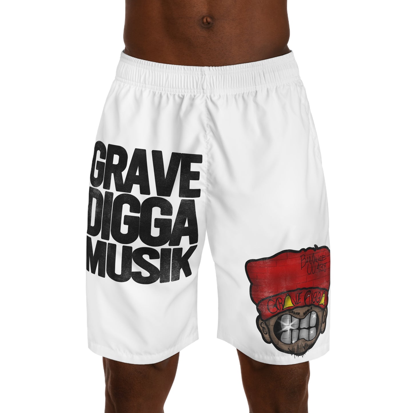 “GraveDigga Musik” Men’s Graphic Jogger Shorts | Streetwear, Hip-Hop Style, Summer Fashion, Casual Wear