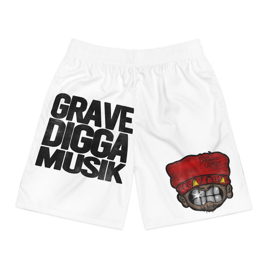 “GraveDigga Musik” Men’s Graphic Jogger Shorts | Streetwear, Hip-Hop Style, Summer Fashion, Casual Wear